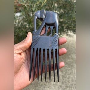 VTG Hand Carved Afro Pick Comb 🪮 🇧🇯 Sz 6.5”x2.5”